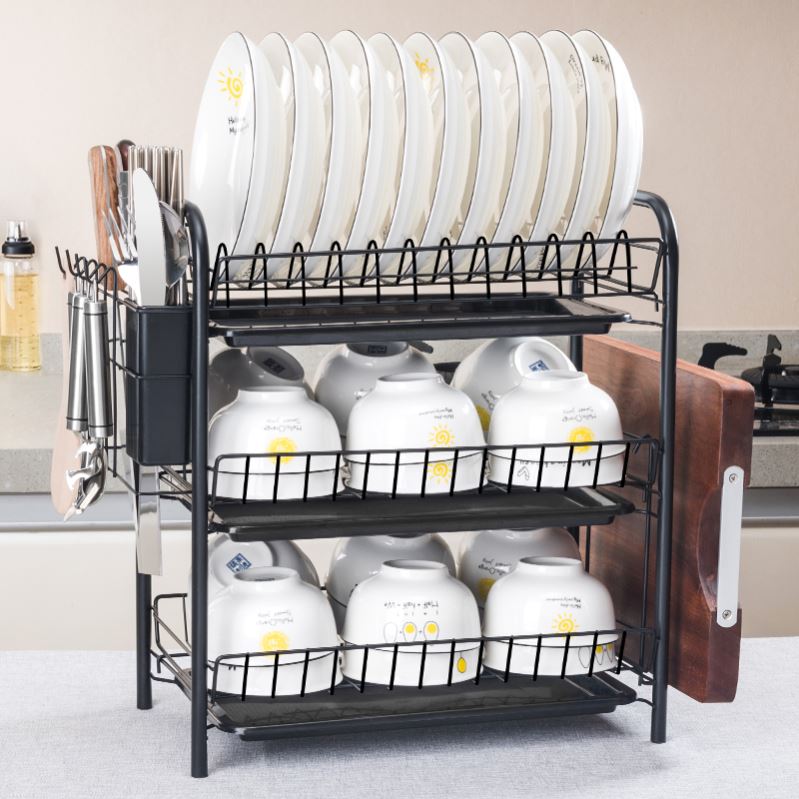 Dish rack kitchen shelf floor drain rack tableware storage - 图0