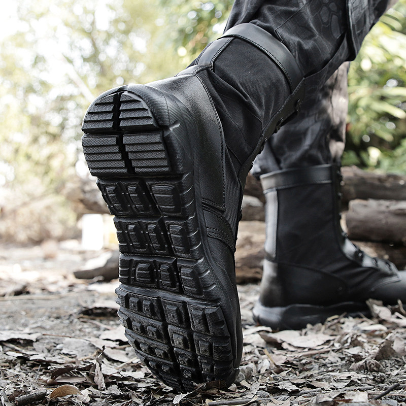 夏季户外超轻战术靴马格南CQB男高帮透气减震防滑军迷陆战靴 - 图1