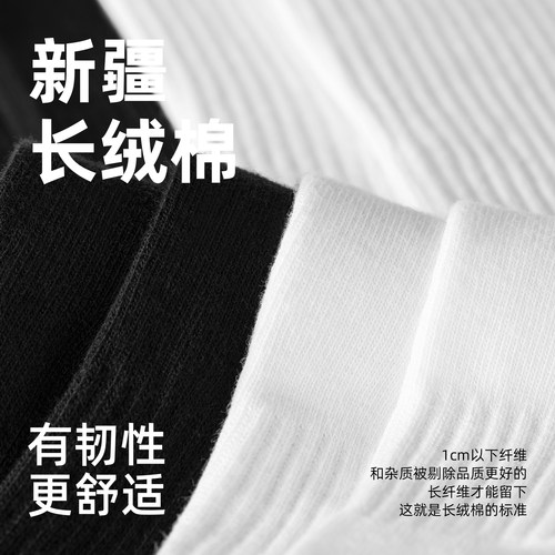 子墨袜子男士青少年运动男生毛巾底夏季薄中筒篮球纯棉纱线刺绣袜 - 图1