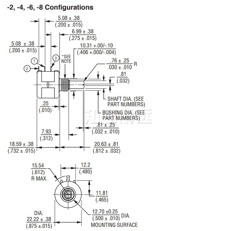 BOURNS进口电位器3590S-2-102L202L502L103L203L503L201L501L104L-图1