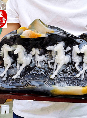 八马八骏图大摆件客厅装饰品