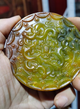 玉石原石仿古玉老玉天然岫玉雕Z