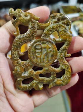 玉石原石仿古玉老玉天然岫玉雕F