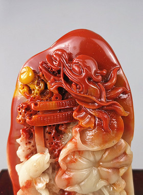 玉石原石寿山石雕芙蓉石风水玄关摆件奇石观赏石龙头