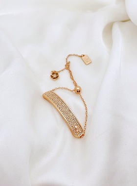 c家潮流轻奢简约打标玫瑰金手链