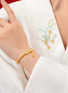 金店同款古法六相花莲蓬流苏手链