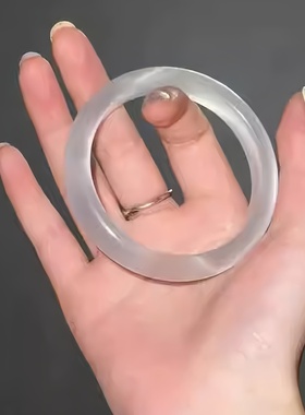 白月光手镯女猫眼石冰种玉髓镯子