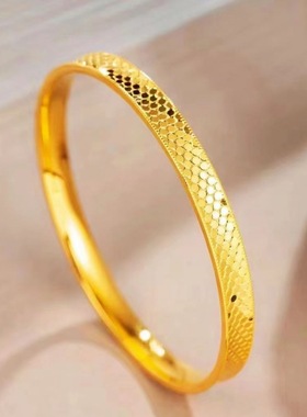 金店同款越南沙金cnc龙鳞手镯
