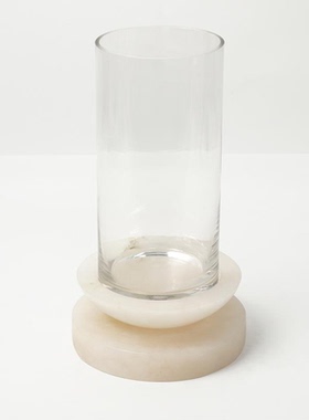 现代轻奢进口天然大理石云石花器样板房售楼处花瓶插花器摆件装饰