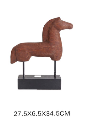 芒果木手工实木摆件复古质感创意马雕样板间民宿办公桌陈设摆放