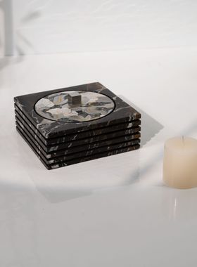 样板间售楼处客房茶几大理石中式首饰盒复古桌面收纳盒装饰摆件
