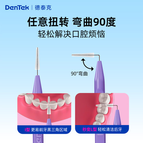 德泰克dentek 进口牙缝刷超细齿间隙刷成人I型牙线正畸专用旗舰店 - 图2