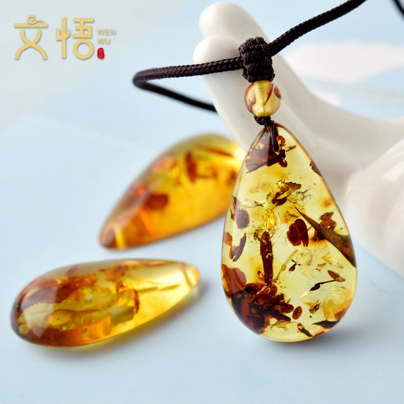 天然蜜蜡花泊吊坠时光原矿毛衣链 文悟项坠/吊坠