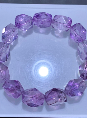 天然冰透紫水晶刻面手链随形配饰