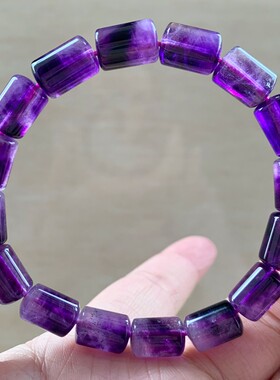 天然紫超七桶珠手链紫发晶水晶女