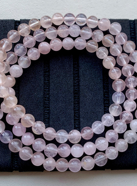 天然冰透绿柱石三圈手链海蓝宝女