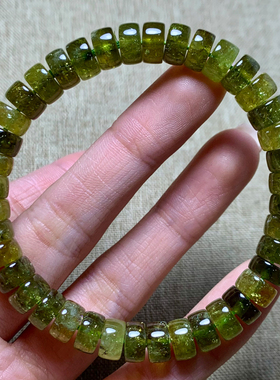 天然沙弗莱石榴石盘珠手链