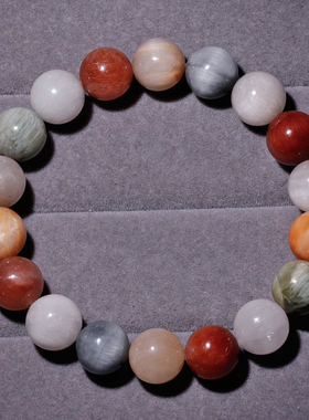 天然顺发彩兔毛手链饰品情侣配饰