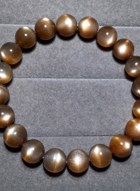 天然黑金骨干长石手链金日光石女