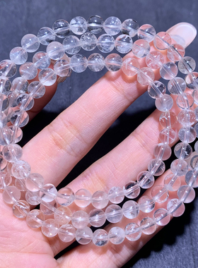 天然雪花幽灵多圈手链水晶饰品女