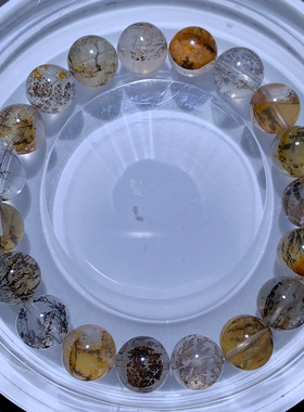 天然冰透胶花小树手串饰品礼物女