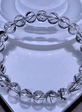 天然透体黑发晶手链巴西发丝柔顺