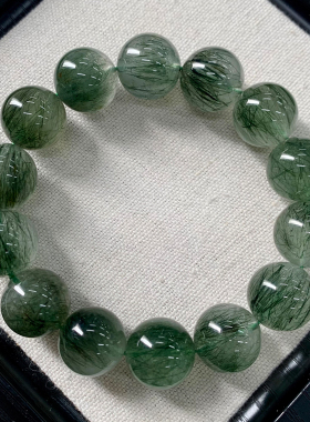 巴西天然冰透顺发绿发晶单圈水晶