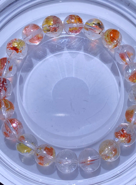 天然冰透原色锦鲤胶花手链饰品女