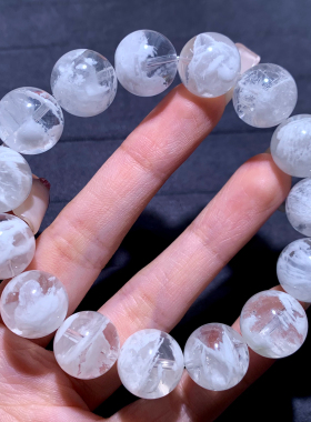 天然白雪花幽灵单圈手链半盆婚纱
