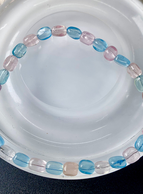 天然小颗粒摩根石随形手链桶珠女