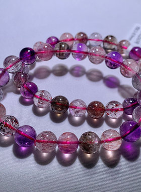 天然三轮骨干超七水晶单圈手链女