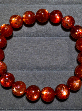 天然爆闪金太阳石单圈手链饰品女