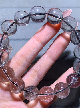 天然黑银钛单圈手链饰品情侣礼物