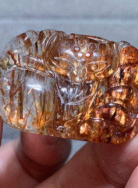 天然黑金超九尾狐吊坠男女