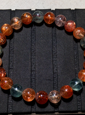 天然小颗粒阿鲁沙长石手链情侣女