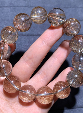 天然银铜发晶维纳斯发晶手链饰品