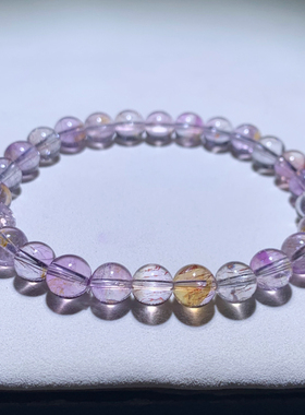 天然冰透紫超七单圈水晶手链饰品