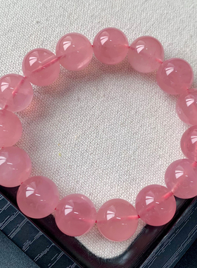 天然马粉水晶单圈手链饰品男女生