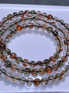 天然黑金超三圈手链饰品礼物情侣