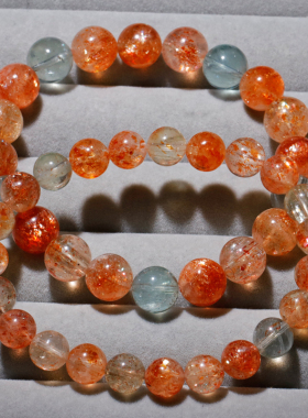 天然坦桑尼亚阿鲁沙长石水晶手链