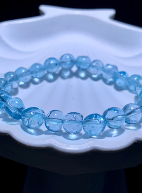 天然冰透托帕石糖豆随形串尼泊尔