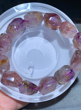 天然超七随形刻面手串聚宝盆烟花