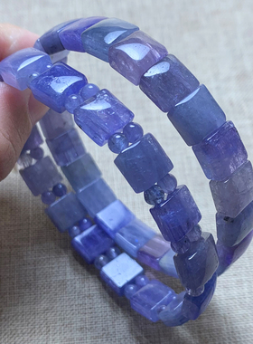 天然彩色坦桑石单圈手排