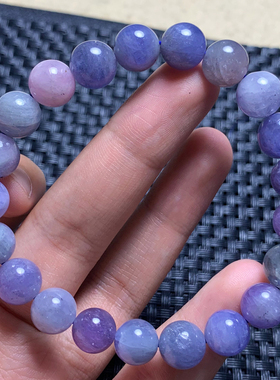 天然坦桑尼亚坦桑石手链紫蓝水晶