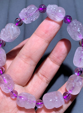 天然极光貔貅随形单圈手链饰品女