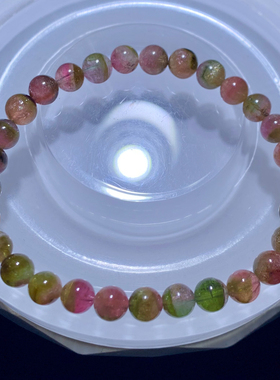 天然小颗粒西瓜碧玺手链糖果水晶