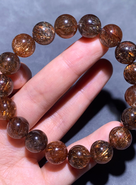 天然顺发云母黑金超手链单圈共生