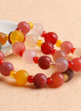 新货南红玛瑙手链盐源珠子男女款