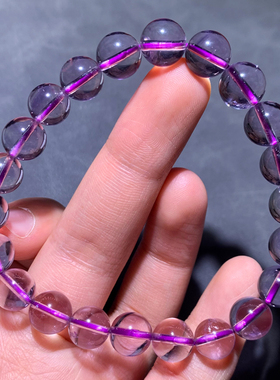 天然玻利维亚紫水晶手链礼物情侣