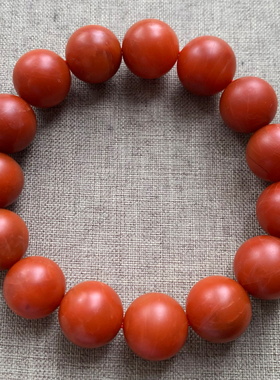 天然保山南红玛瑙单圈手链柿子红